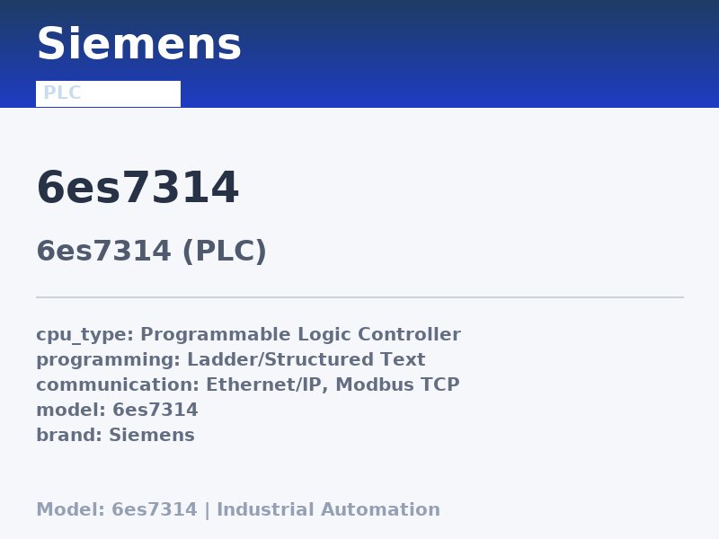 Siemens 6ES7314