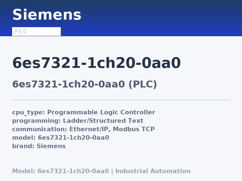 Siemens 6ES7321-1CH20-0AA0
