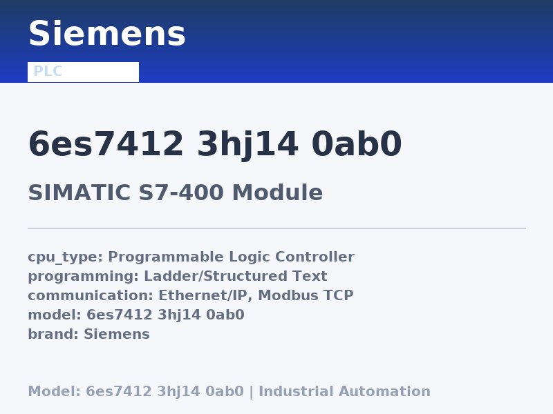 Siemens 6ES7412-3HJ14-0AB0