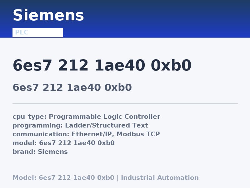 Siemens 6es7 212 1ae40 0xb0