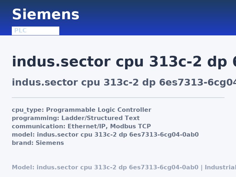 Siemens indus.sector cpu 313c-2 dp 6es7313-6cg04-0ab0