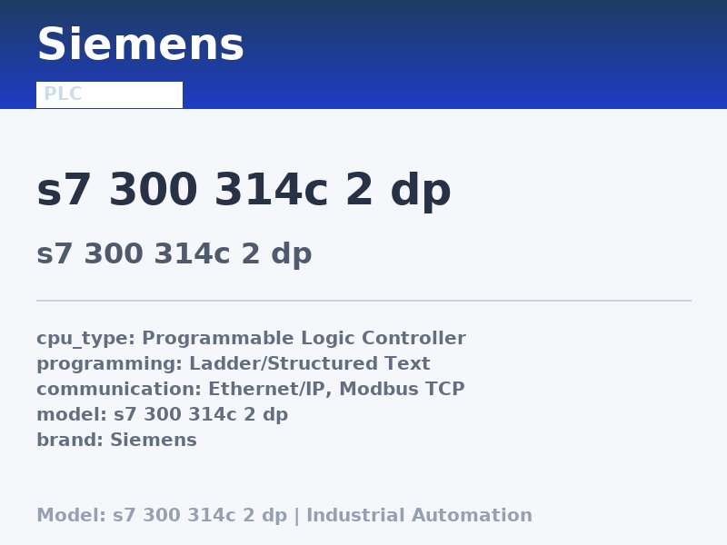Siemens s7 300 314c 2 dp