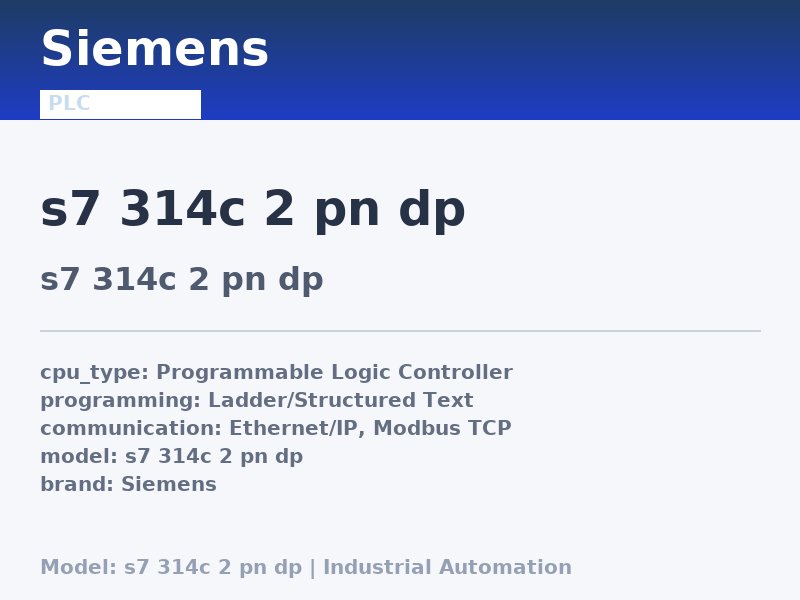 Siemens s7 314c 2 pn dp