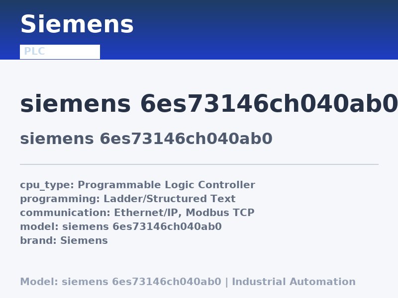 Siemens siemens 6es73146ch040ab0