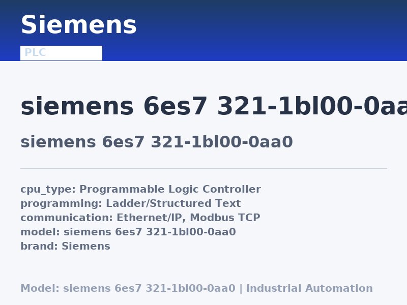 Siemens siemens 6es7 321-1bl00-0aa0