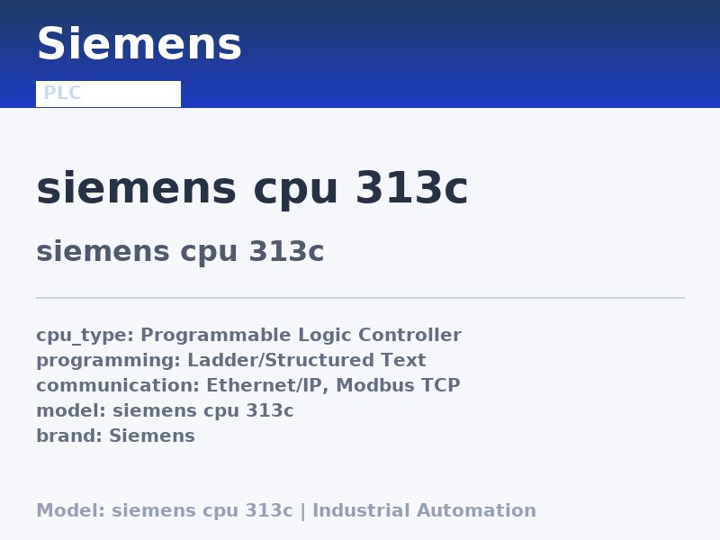 Siemens siemens cpu 313c