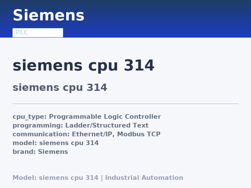 Siemens siemens cpu 314