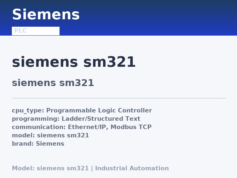 Siemens siemens sm321