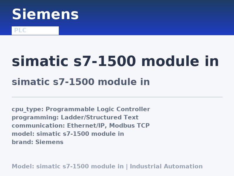 Siemens simatic s7-1500 module in