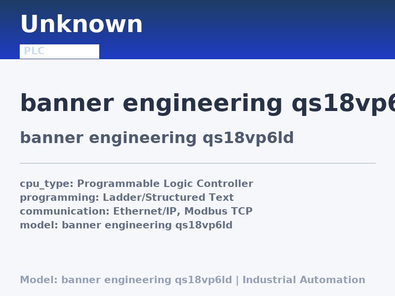 Banner banner engineering qs18vp6ld