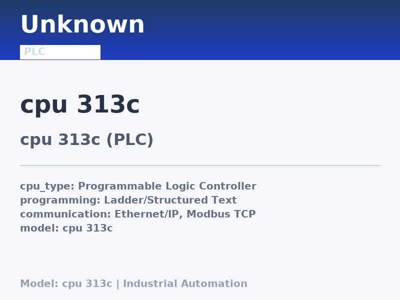 Siemens cpu 313c