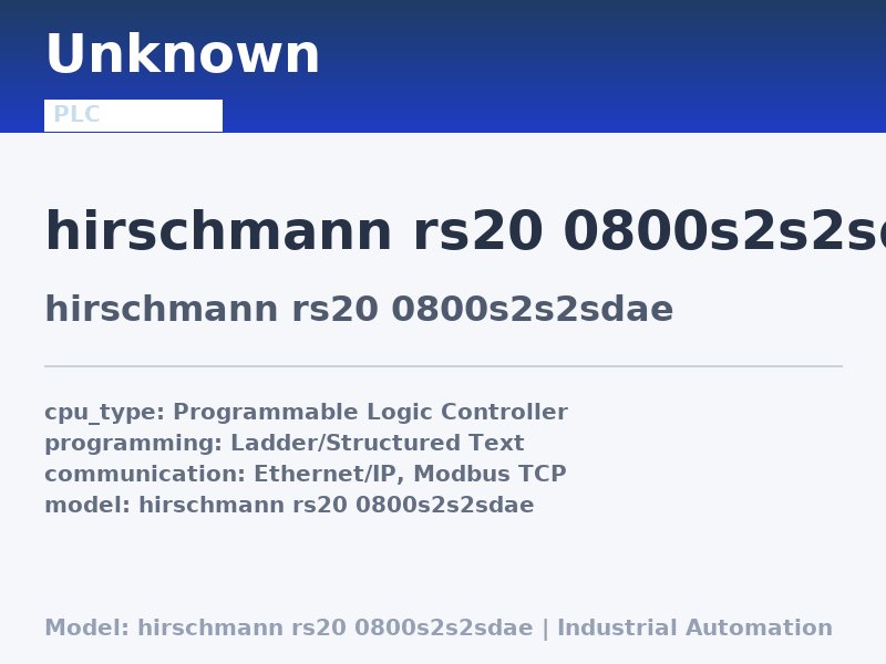 Hirschmann hirschmann rs20 0800s2s2sdae