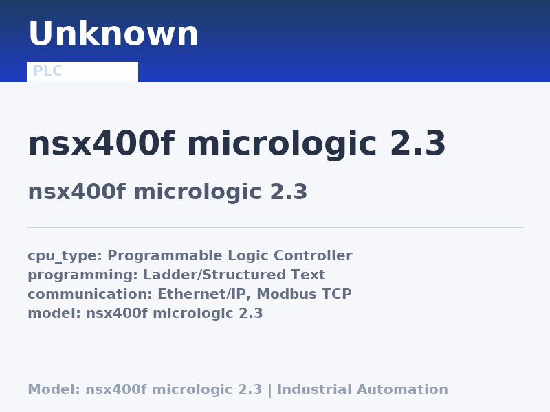 Schneider nsx400f micrologic 2.3