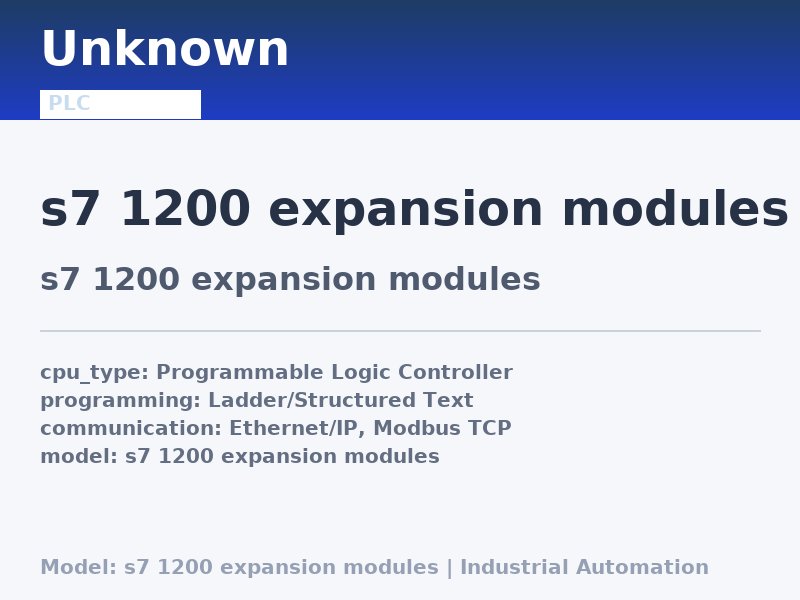 Siemens s7 1200 expansion modules