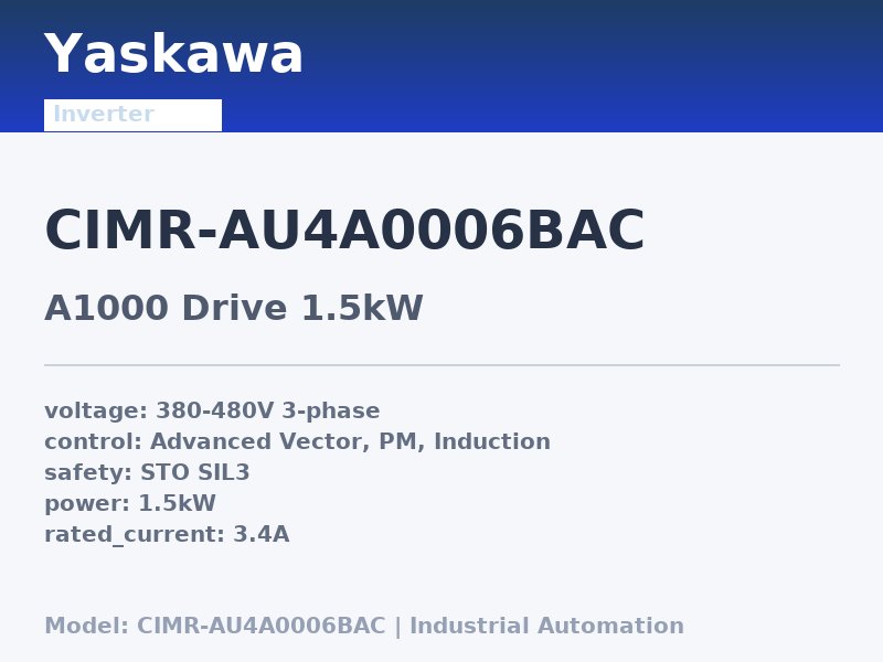 Yaskawa CIMR-AU4A0006BAC