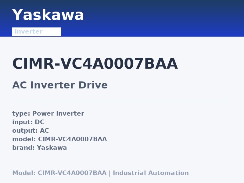 Yaskawa CIMR-VC4A0007BAA