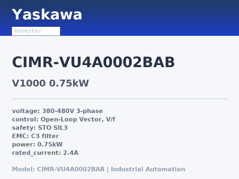 Yaskawa CIMR-VU4A0002BAB