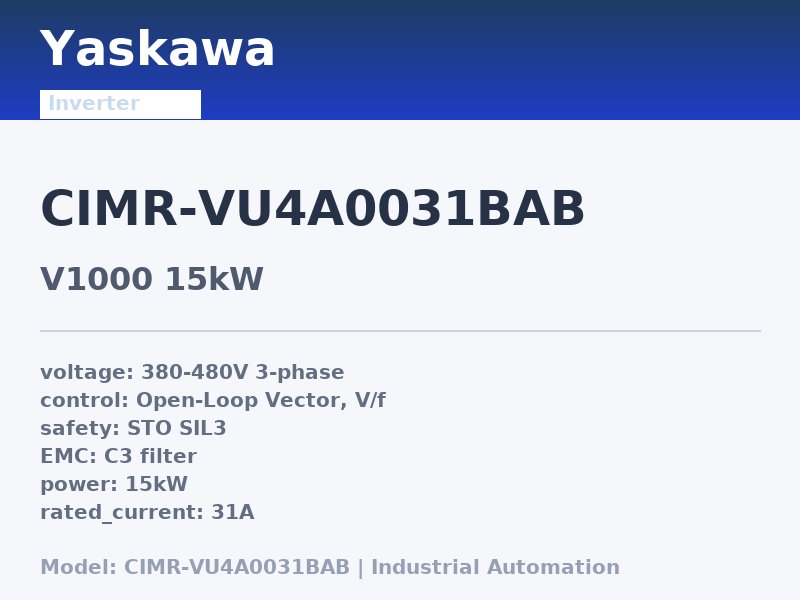 Yaskawa CIMR-VU4A0031BAB