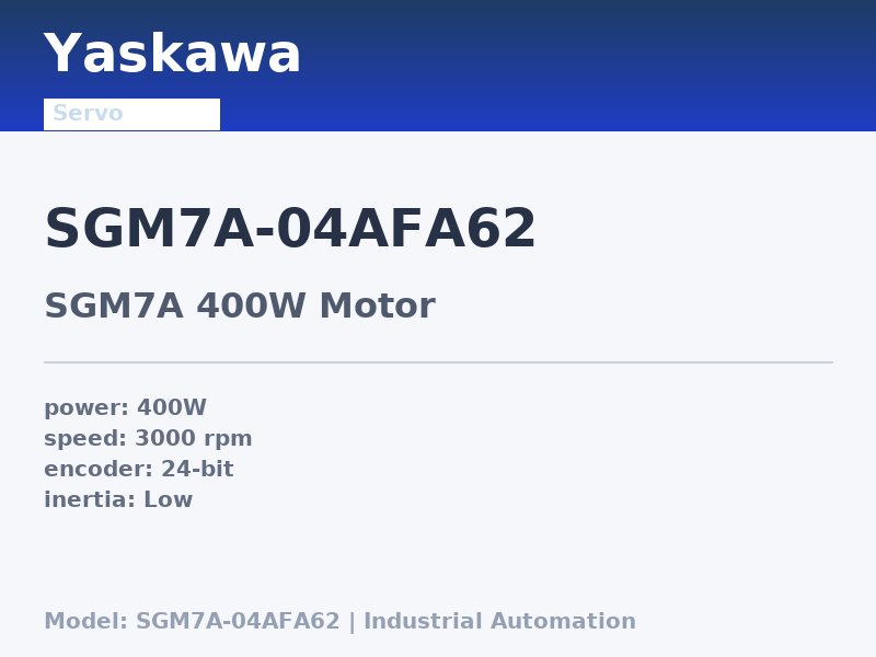 Yaskawa SGM7A-04AFA62