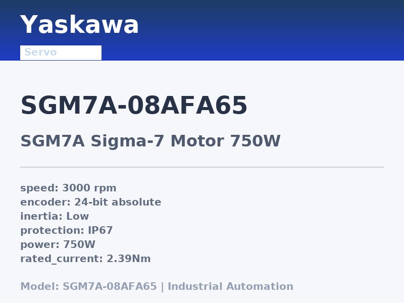 Yaskawa SGM7A-08AFA65