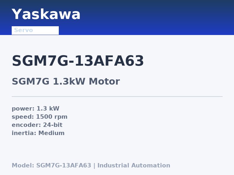 Yaskawa SGM7G-13AFA63
