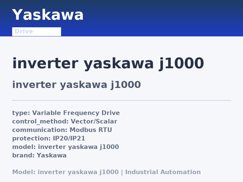 Yaskawa inverter yaskawa j1000