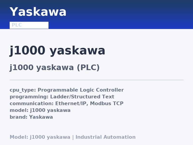 Yaskawa j1000 yaskawa