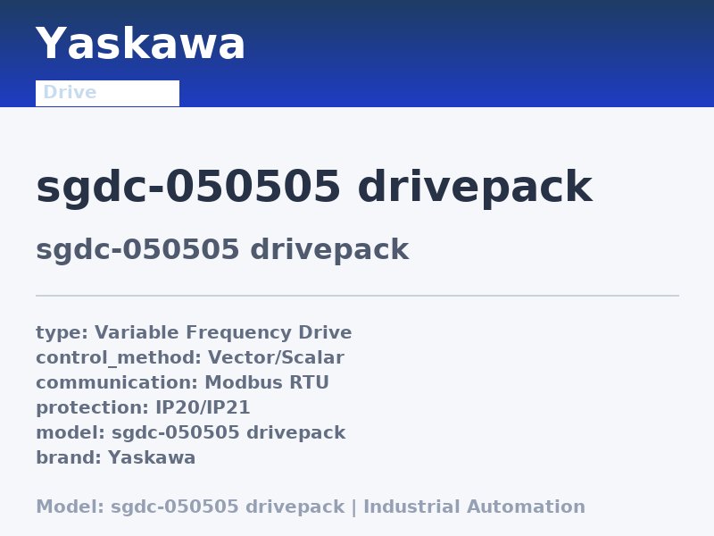 Yaskawa sgdc-050505 drivepack