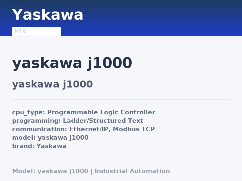 Yaskawa yaskawa j1000