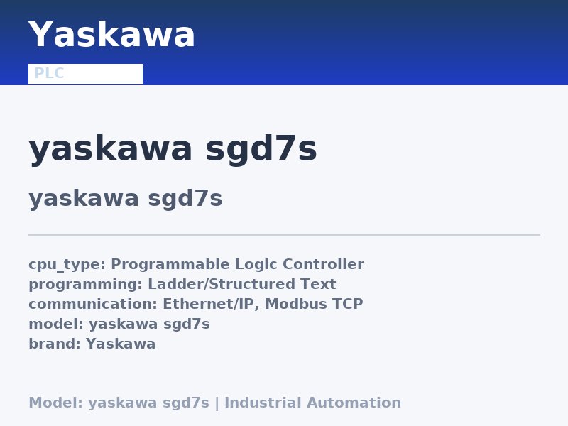 Yaskawa yaskawa sgd7s